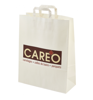 Sac papier imprimé poignée plate