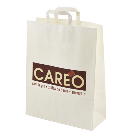 Sac papier imprimé poignée plate